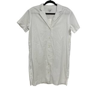 Free Assembly White Short Sleeve Button Down Shirt Dress Womens M Beachy Classic